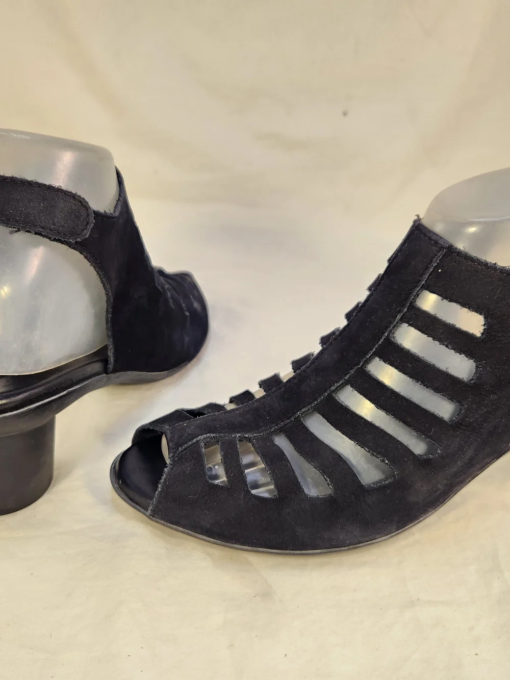 ARCHE LN ENEXOR STYLED BLACK NUBUCK WOMEN SANDALS HIGH HEELS SIZE 40/9.5 EUC